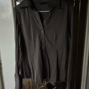 Gray Long Sleeve Button-Up Shirt